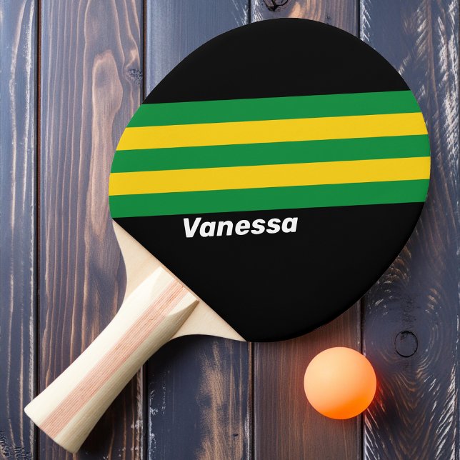Retro Tropiska Palm Ränder med Namn Pingisracket (Skapare uppladdad)