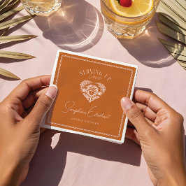 Retro Tropiskt Palmträd Pickleball Bröllsdusj Pappersservett