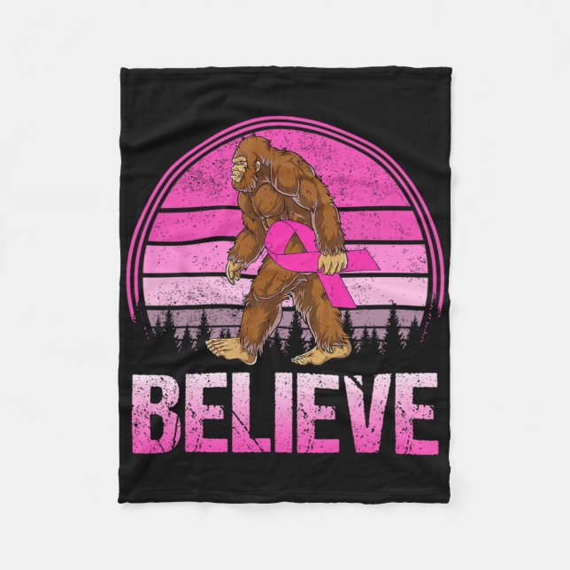 Retro tror att bröstcancern Bigfoot och Rosa Ribbo Fleecefilt (Framsidan)
