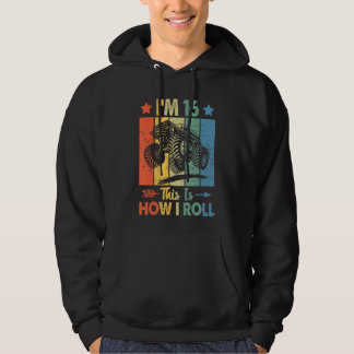 Retro Trucker Birthday Det här är hur jag rullar 1 Hoodie
