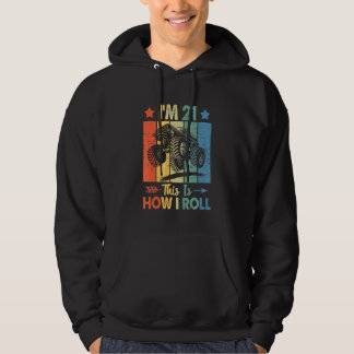Retro Trucker Birthday Det här är hur jag rullar 2 Hoodie