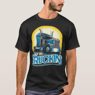 Retro Trucker Lastbil-drivrutin som kör Lastbilar  T Shirt