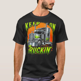 Retro Trucker Lastbil-drivrutin som kör Lastbilar  T Shirt