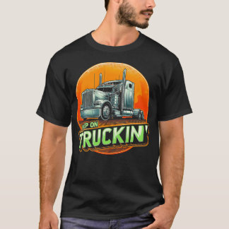 Retro Trucker Lastbil-drivrutin som kör Lastbilar  T Shirt