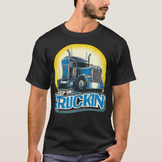 Retro Trucker Lastbil-drivrutin som kör Lastbilar  T Shirt