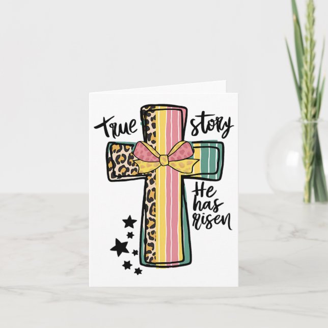 Retro True Story Leopard Kor Christians Påsk D Kort (Framsida)