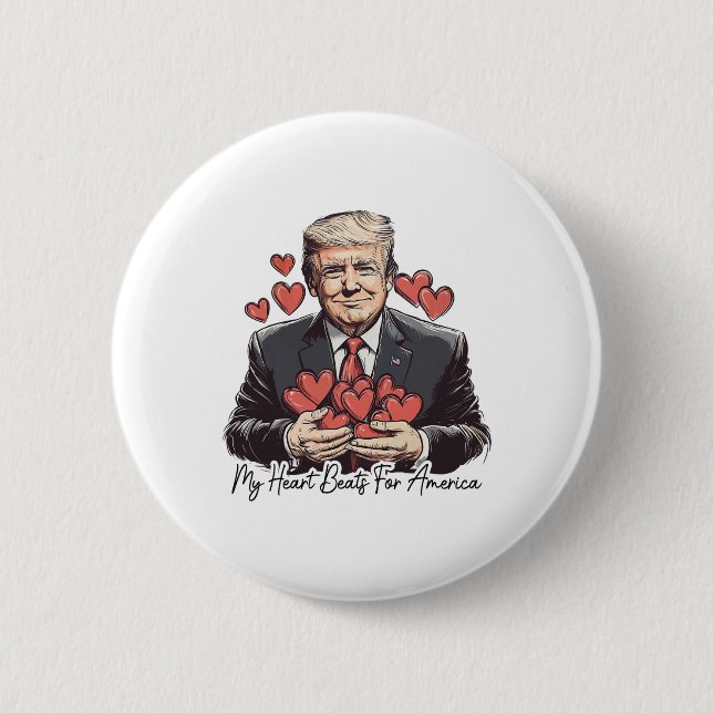 Retro Trump Alla hjärtslag för Amerika Knapp (Framsida)