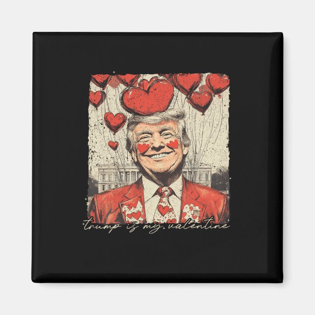 Retro Trump är min Alla hjärtans dag Magnet (Framsidan)