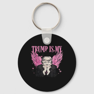 Retro Trump är min Alla hjärtans dag Nyckelring