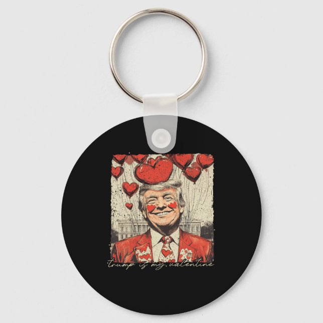 Retro Trump är min Alla hjärtans dag Nyckelring (Framsida)