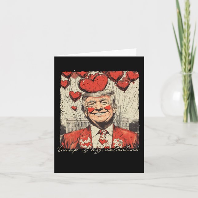 Retro Trump är min älskling Trump Alla hjärtans da Kort (Framsida)