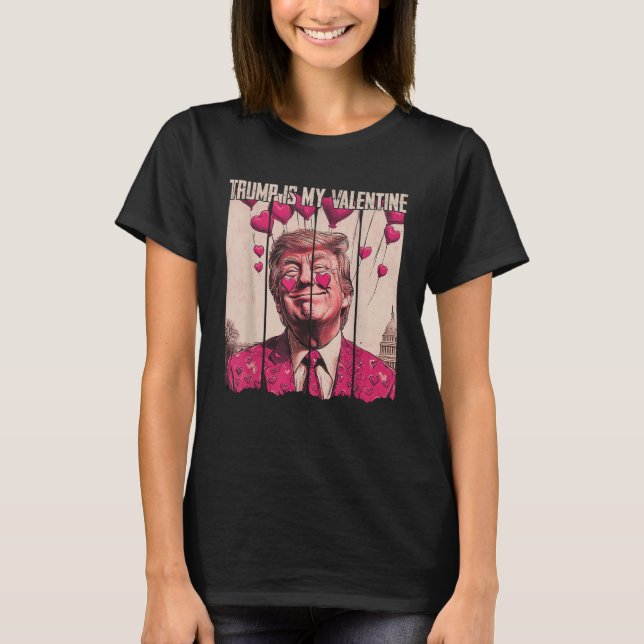 Retro Trump är min Valentine Trump Alla hjärtans d T Shirt (Framsida)