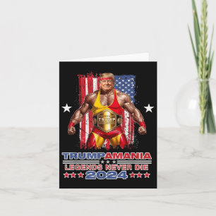 Retro Trump Funny Wrestling Meme Trumpamania 2024 Kort