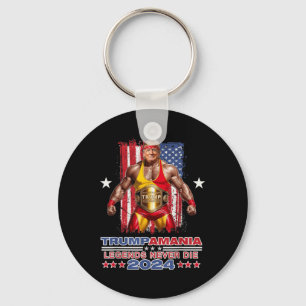 Retro Trump Funny Wrestling Meme Trumpamania 2024 Nyckelring