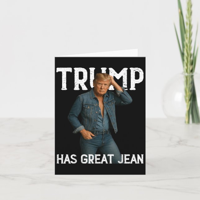 Retro Trump har ett Underbart Jeans Memine Kort (Framsida)