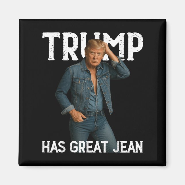 Retro Trump har ett Underbart Jeans Memine Magnet (Framsidan)