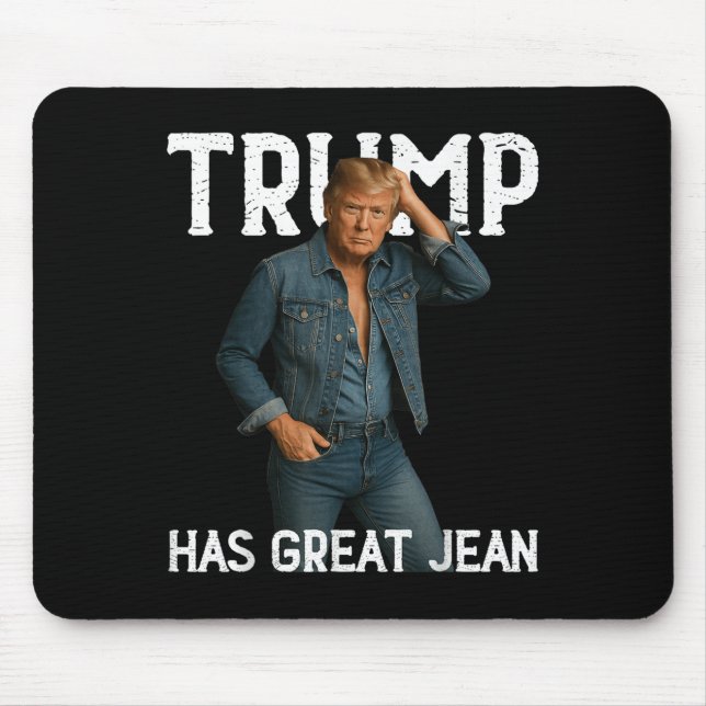 Retro Trump har ett Underbart Jeans Memine Musmatta (Framsidan)