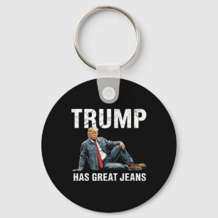 Retro Trump har fantastiska jeans meme 1 Nyckelring