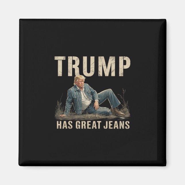 Retro Trump har fantastiska jeans meme Magnet (Framsidan)