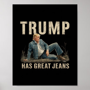 Retro Trump har fantastiska jeans meme  Poster