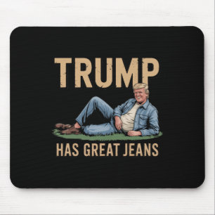 Retro Trump Har Stora Jeans Roligt Meme Musmatta