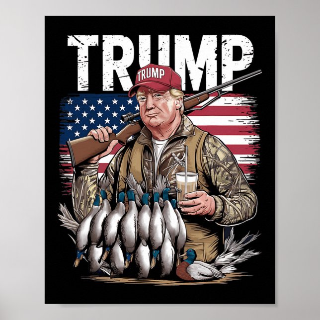 Retro Trump Hunting Hej Anka Hunting Season Us F Poster (Framsidan)