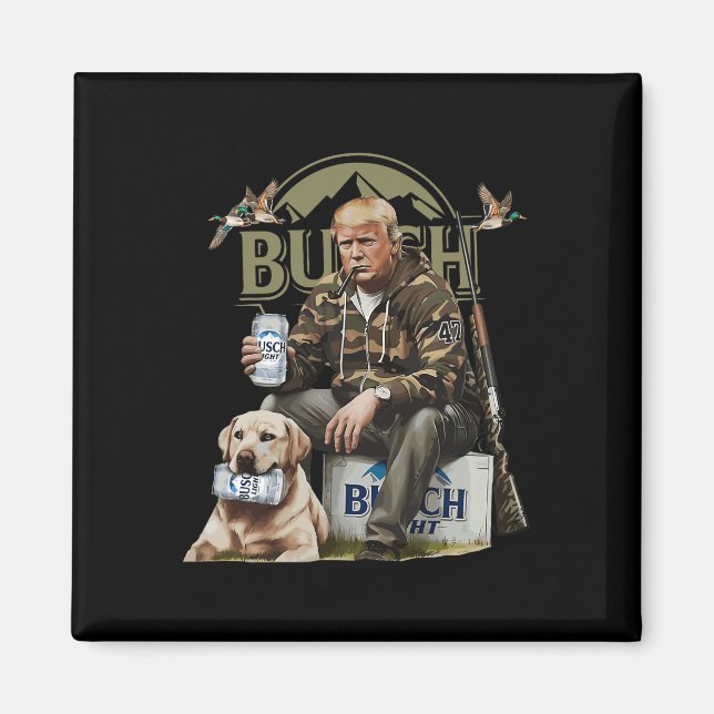 Retro Trump Hunting Hjort Funny Beer Drinking Beer Magnet (Framsidan)