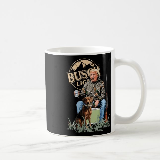 Retro Trump Hunting Hjort Funny Beer Drinking Hunt Kaffemugg (Höger)