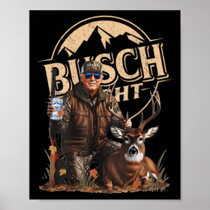 Retro Trump Hunting Hjort Funny Beer Drinking Poster
