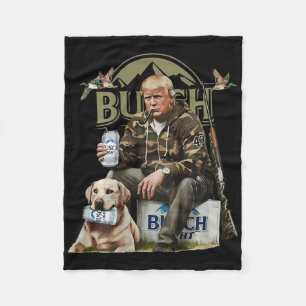 Retro Trump Hunting Hjort Funny Drinking Beer Hunt Fleecefilt