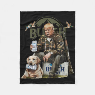 Retro Trump Hunting Hjort Funny Drinking Beer Hunt Fleecefilt