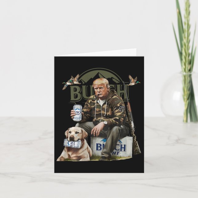 Retro Trump Hunting Hjort Funny Drinking Beer Hunt Kort (Framsida)
