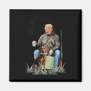 Retro Trump Hunting Hjort Funny Drinking Beer Hunt Magnet