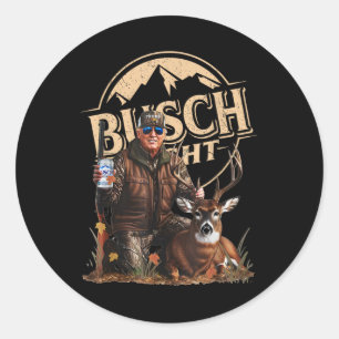 Retro Trump Hunting Hjort Funny Drinking Beer Hunt Runt Klistermärke