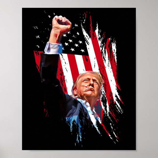 Retro Trump-knapp USA flagga Mega-val Poster (Framsidan)