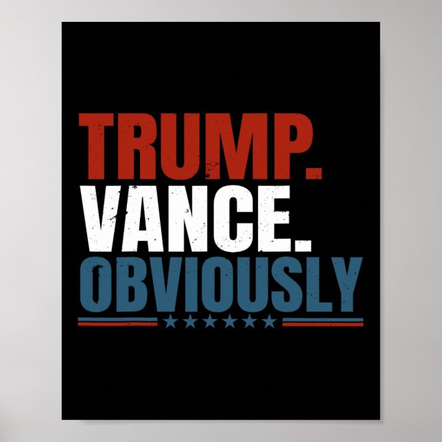 Retro Trump Vance Tydligen Donald Trump Val  Poster (Framsidan)