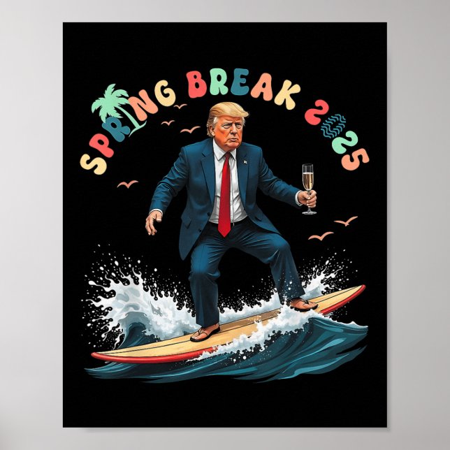 Retro Trump Vår Beach Party Break 2025 Sommar V Poster (Framsidan)