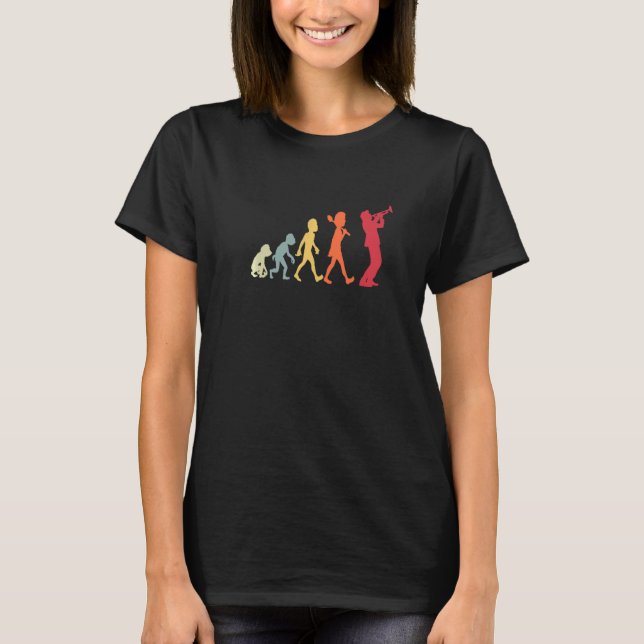 Retro Trumpet Evolution funny för Trumpet Player P T Shirt (Framsida)