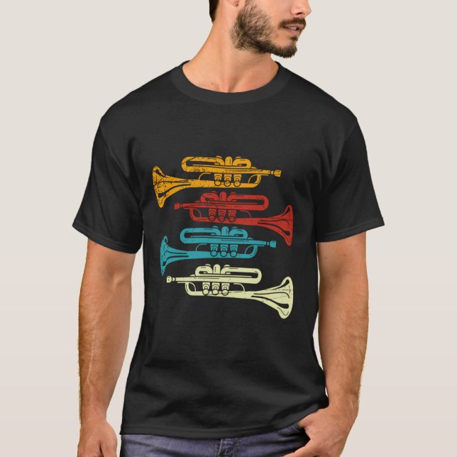 Retro Trumpet T Shirt (Framsida)