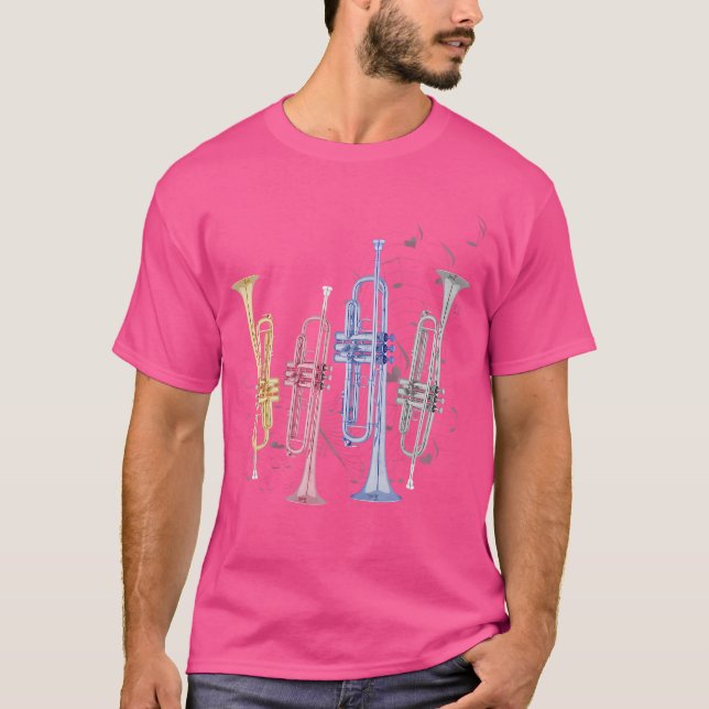 Retro Trumpet T Shirt Trumpet Kids Trumpet Girl Tr (Framsida)