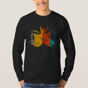 Retro trumspelare för trummisar och slagverk t shirt