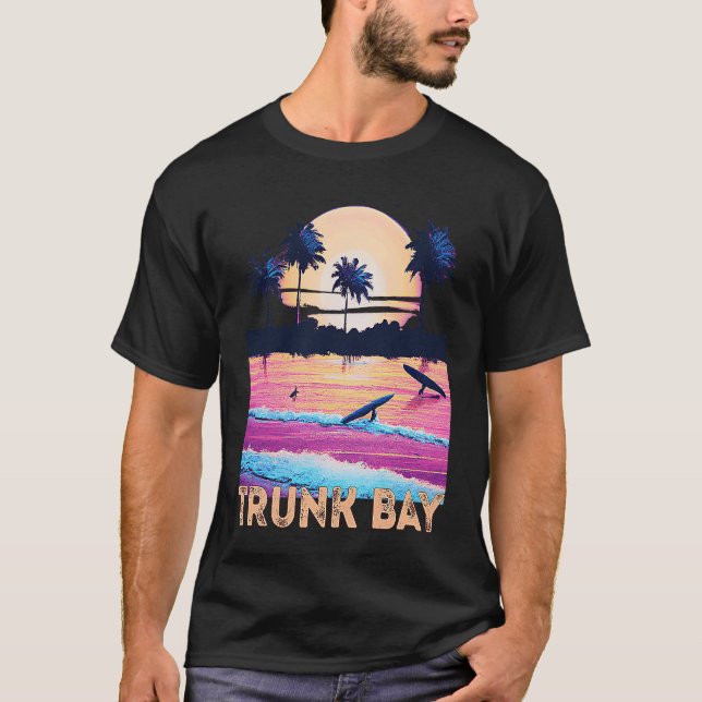 Retro Trunk Bay USVI Souvenir Surf T Shirt (Framsida)