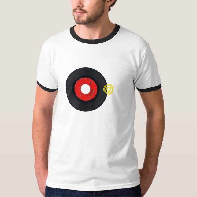 Retro Tshirt med rekord 45 och mellanlägget T-shirt (Framsida)