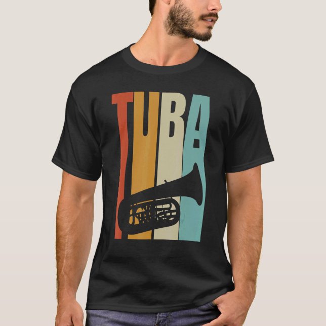 Retro Tuba Coola Tuba Player T Shirt (Framsida)