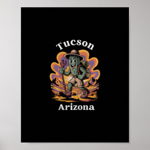 Retro Tucson Arizona vandringsled äventyr kaktus Poster
