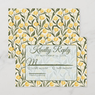 Retro Tulip Floral Backyard Wedding OSA Kort