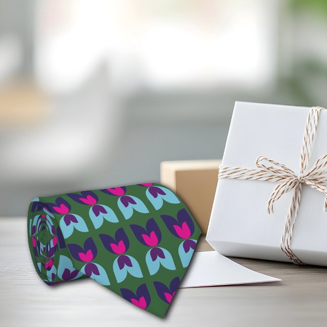 Retro Tulips Print Personalize Initial Slips (Skapare uppladdad)
