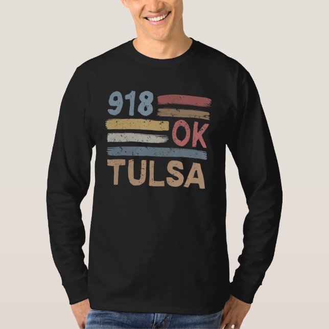 Retro Tulsa Area Code 918 Bostadsstat Oklahoma T Shirt (Framsida)