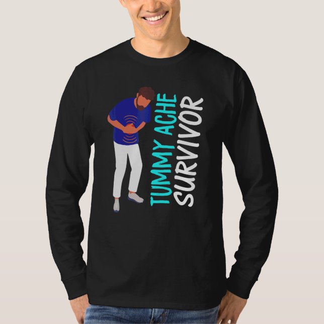 Retro Tummy Ache Överlevare Magont Ibs T Shirt (Framsida)