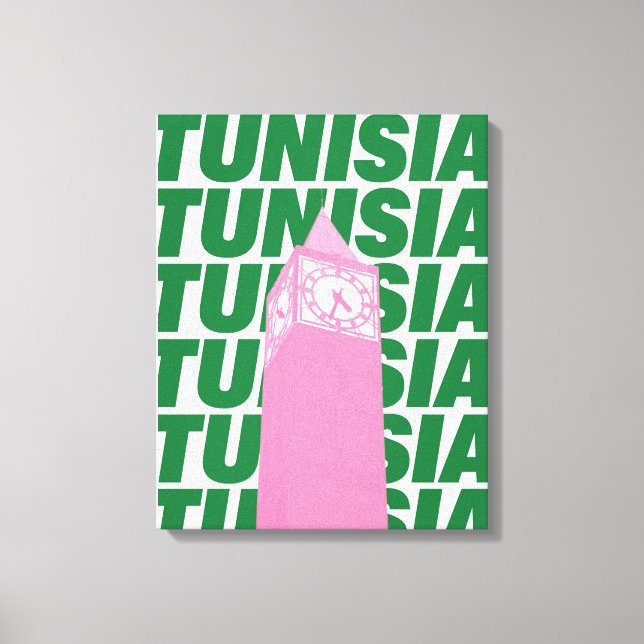 Retro Tunisien Klocka Affisch | Vintage Resa-Inspi Canvastryck (Framsida)